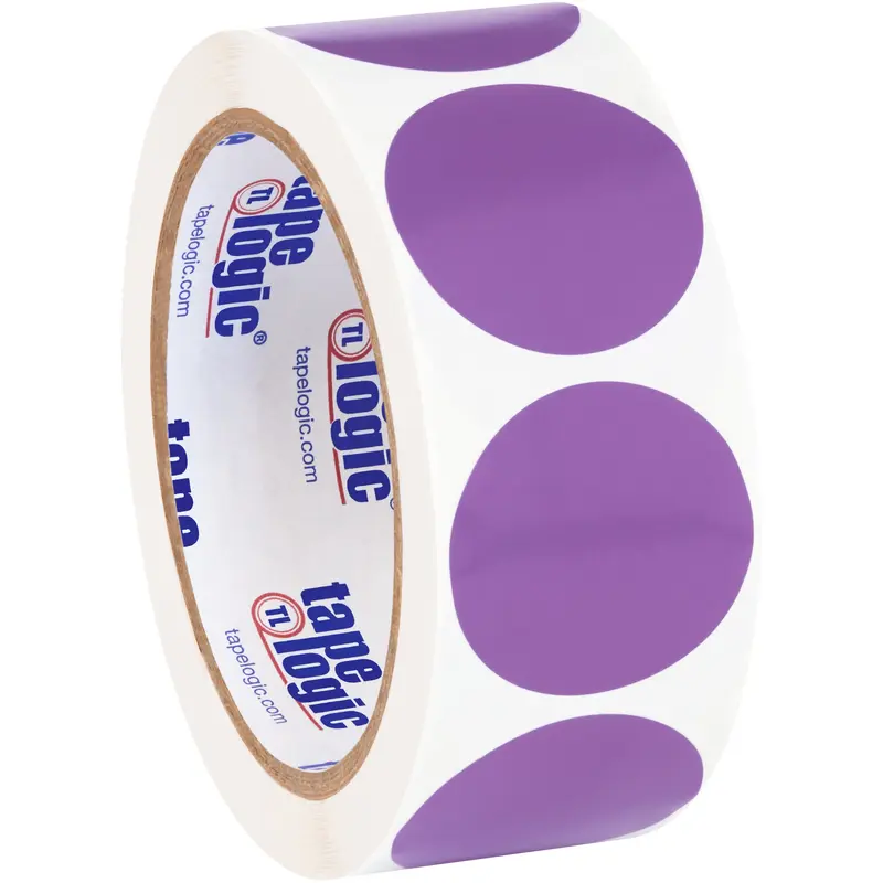 1 1/2" Purple Inventory Circle Labels (DL612M) Roll Of 500