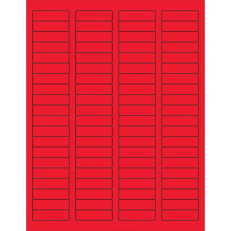 1 3/4 x 1/2" Fluorescent Red Rectangle Laser Labels (LL170RD) Case Of 8000