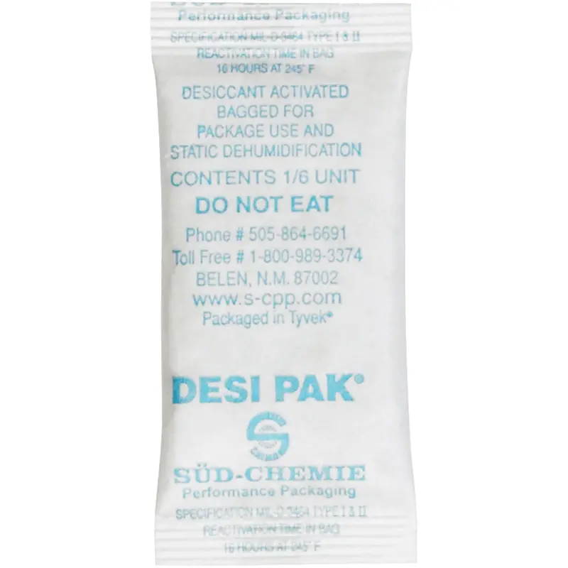 1 x 2 1/2 x 1/4" Tyvek Clay Desiccants - 5 Gallon Pail (DES118) Case Of 1200