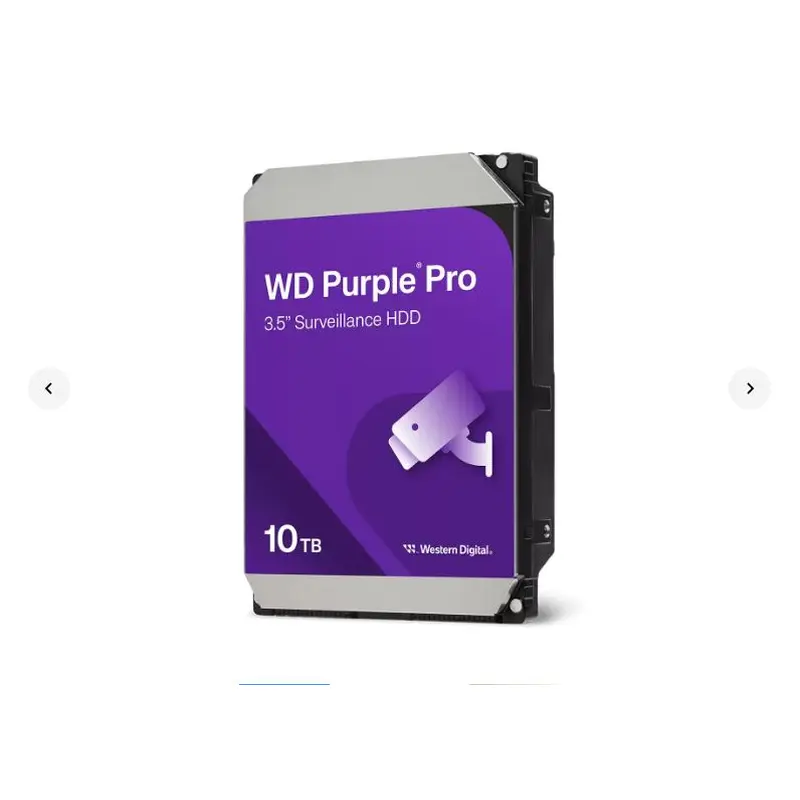 Western Digital WD102PURP Purple Pro 10TB 3.5' Surveillance HDD 7200RPM 256MB SATA3 265MB/s 550TBW 24x7 64 Cameras AV NVR DVR 2.5mil MTBF 5yrs