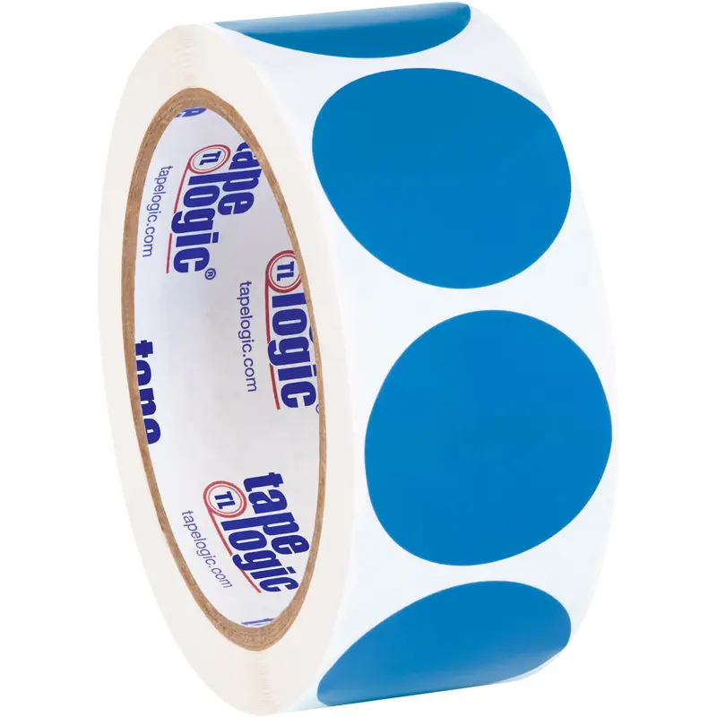 1 1/2" Light Blue Inventory Circle Labels (DL612C) Roll Of 500