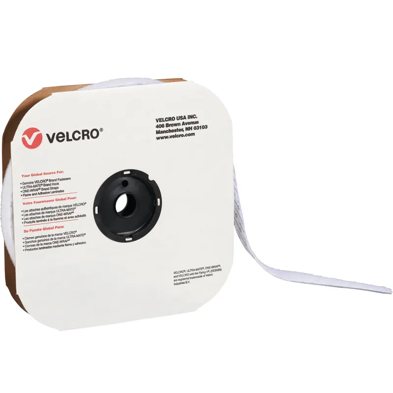 1 1/2" x 75' - Hook - White VELCRO Brand Tape - Individual Strips (VEL160) Each