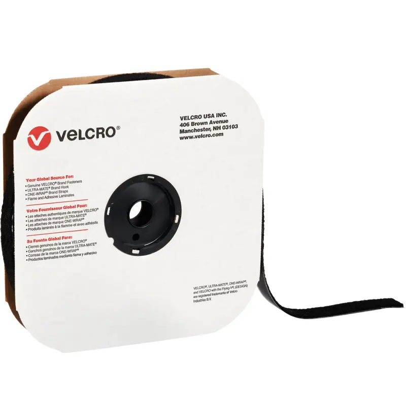1 1/2" x 75' - Loop - Black VELCRO Brand Tape - Individual Strips (VEL159) Each