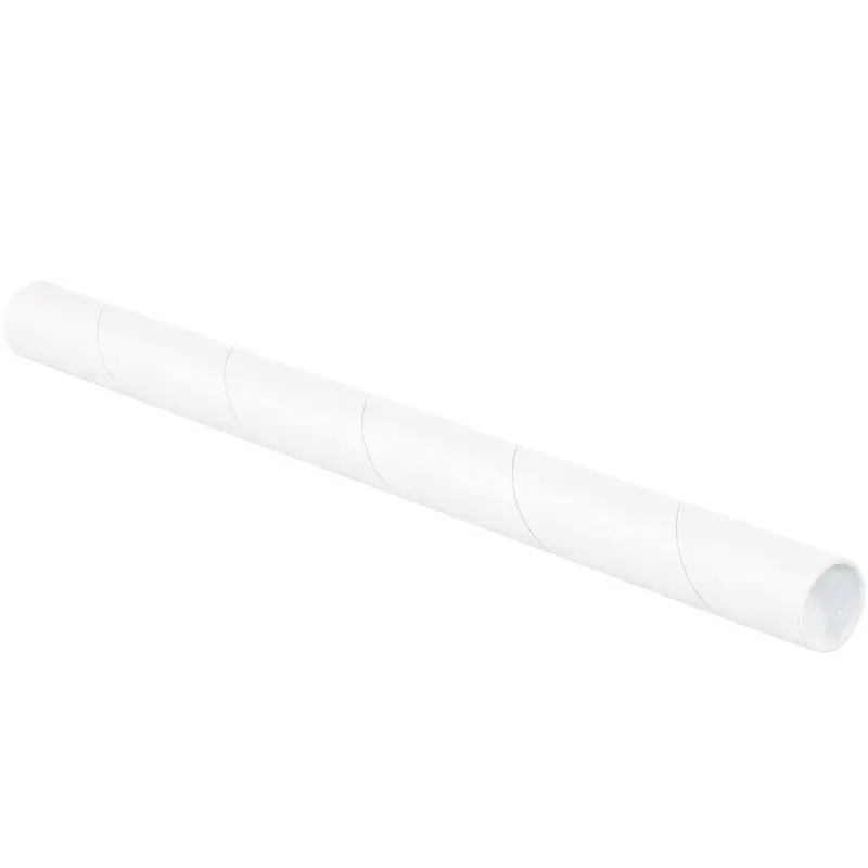 1 1/2 x 9" White Tubes with Caps (P1509W) Case Of 50