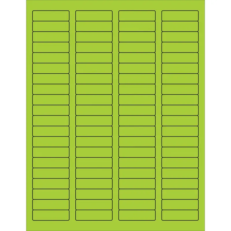 1 3/4 x 1/2" Fluorescent Green Rectangle Laser Labels (LL170GN) Case Of 8000