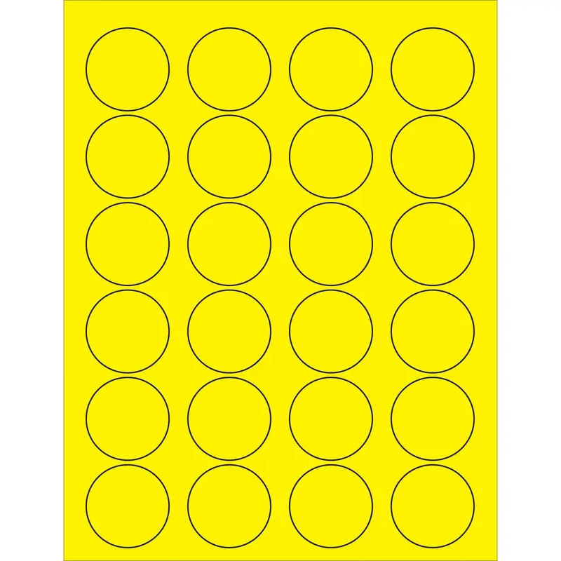 1 5/8" Fluorescent Yellow Circle Laser Labels (LL193YE) Case Of 2400