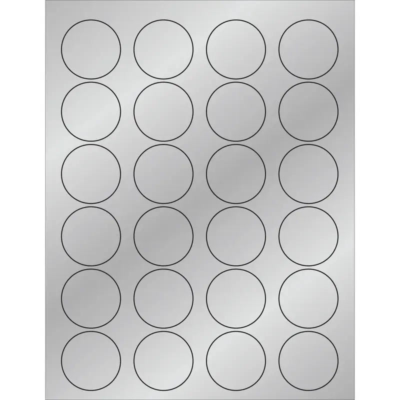 1 5/8" Silver Foil Circle Laser Labels (LL216SR) Case Of 2400