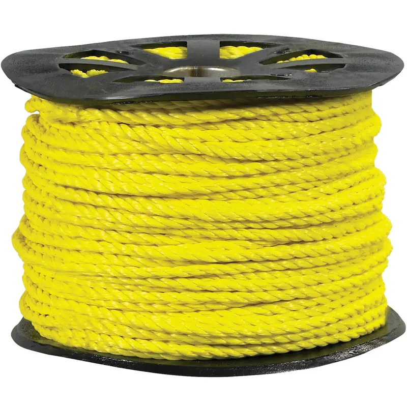 1/2", 3,800 lb, Yellow Twisted Polypropylene Rope (TWR108) Each