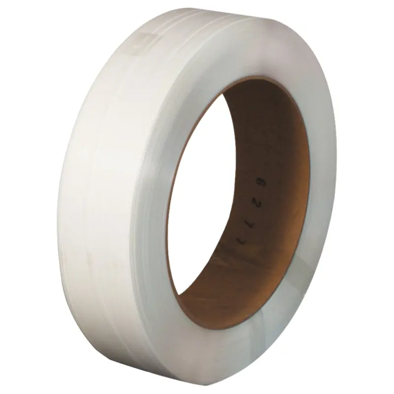 1/2" x .018 x 9000' White 16 x 6" Core Hand Grade Polypropylene Strapping - Embossed (PS1217W) Coil   Of 1