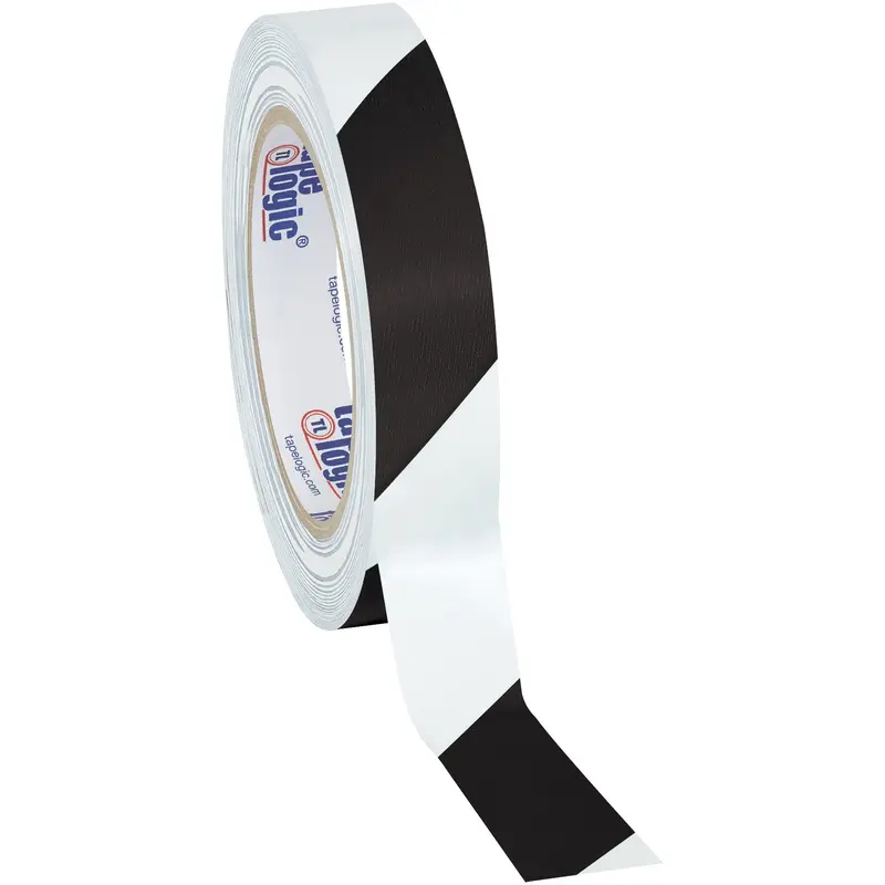 1" x 36 yds. Black/White (3 Pack) Tape Logic Striped Vinyl Safety Tape (T91363PKBW) Case Of 3