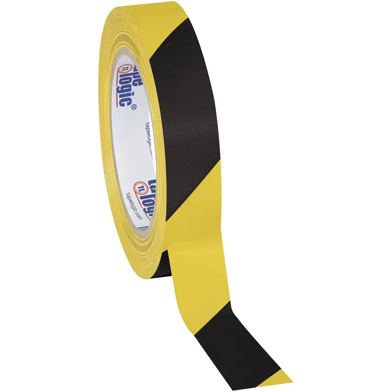 1" x 36 yds. Black/Yellow Tape Logic Striped Vinyl Safety Tape (T9136BY) Case Of 48