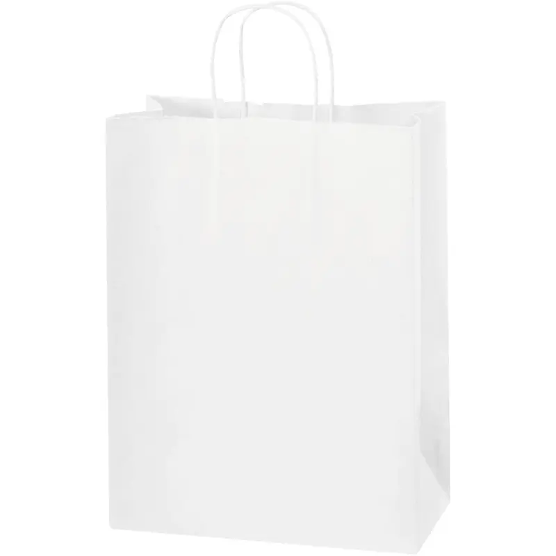 10 x 5 x 13" White Paper Shopping Bags (BGS104W) Case Of 250
