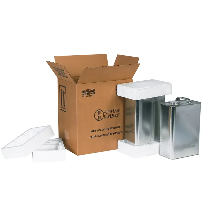 11 3/8 x 8 3/16 x 12 3/8" 2 - 1 Gallon F-Style Shipper Kit (HAZ1121) Each