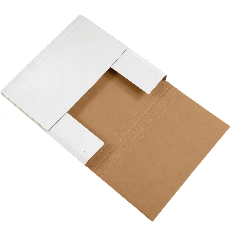 12 1/2 x 12 1/2 x 2" White Easy-Fold Mailers (M12122BF) Bundle Of 50