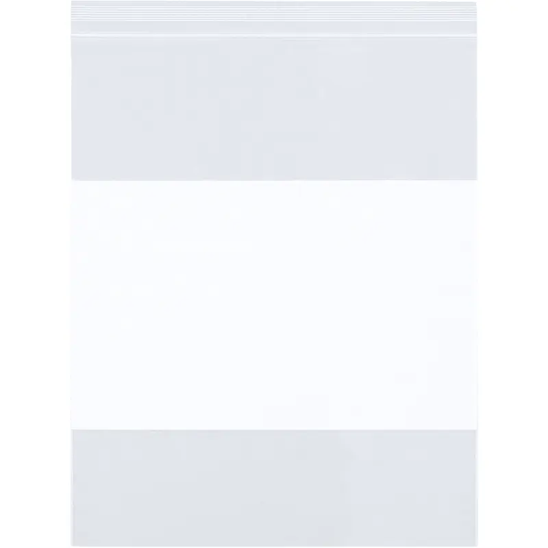 12 x 12" - 6 Mil White Block Reclosable Poly Bags (PB4030) Case Of 500