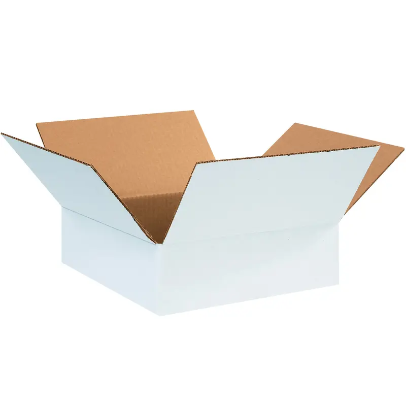 12 x 12 x 4" White Corrugated Boxes (12124W) Bundle Of 25