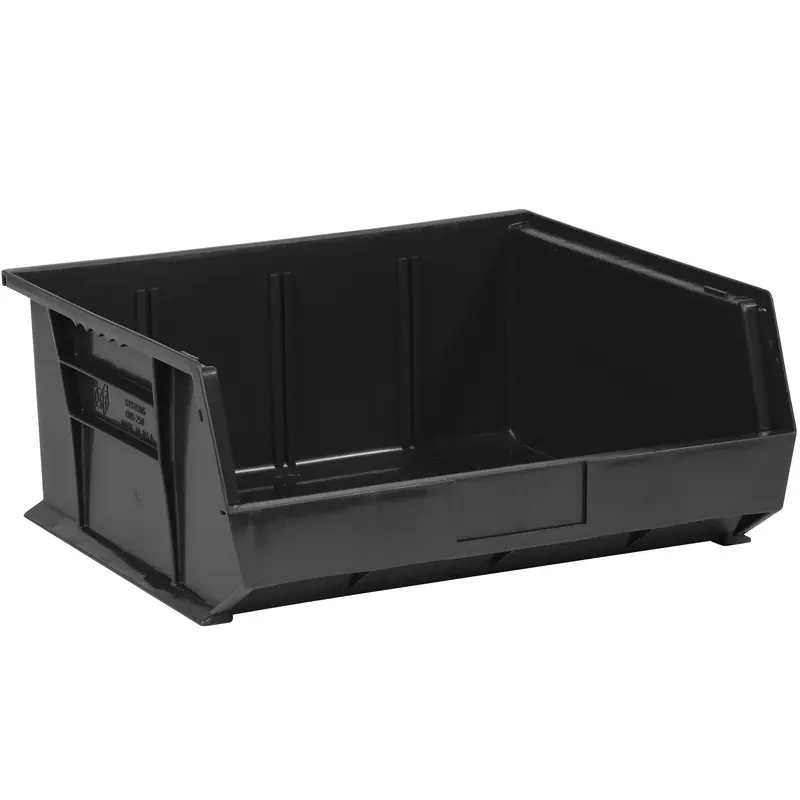 14 3/4 x 16 1/2 x 7" Black Plastic Stack & Hang Bin Boxes (BINP1516K) Case Of 6
