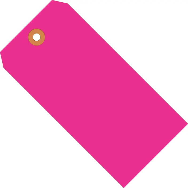 2 3/4 x 1 3/8" Fluorescent Pink 13 Pt. Shipping Tags (G12011E) Case Of 1000