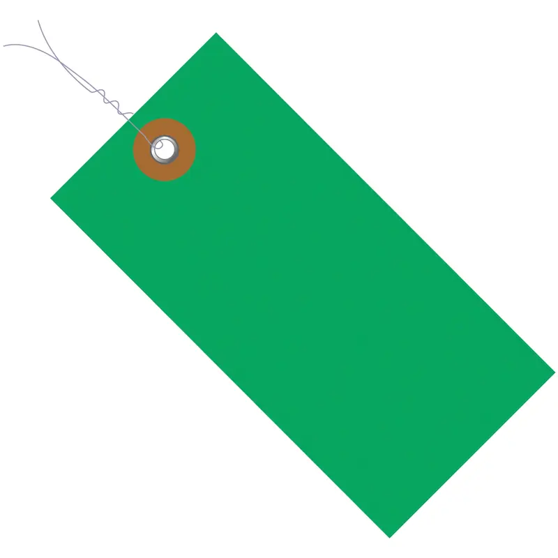 2 3/4 x 1 3/8" Green Tyvek Pre-Wired Shipping Tag (G14013C) Case Of 100