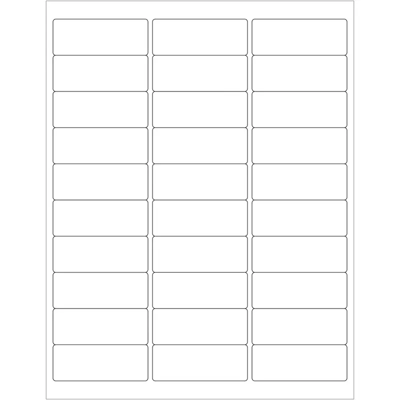 2 5/8 x 1" Opaque White Blockout Laser Labels (LL289) Case Of 3000