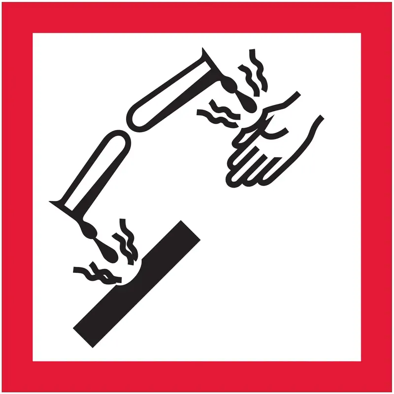 2 x 2" Pictogram - Corrosion Labels (DL4244) Roll Of 500