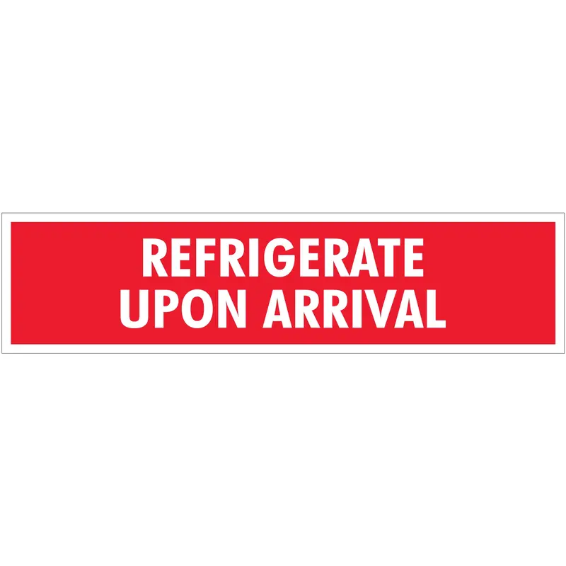 2 x 8" - "Refrigerate Upon Arrival" Labels (DL1640) Roll Of 500