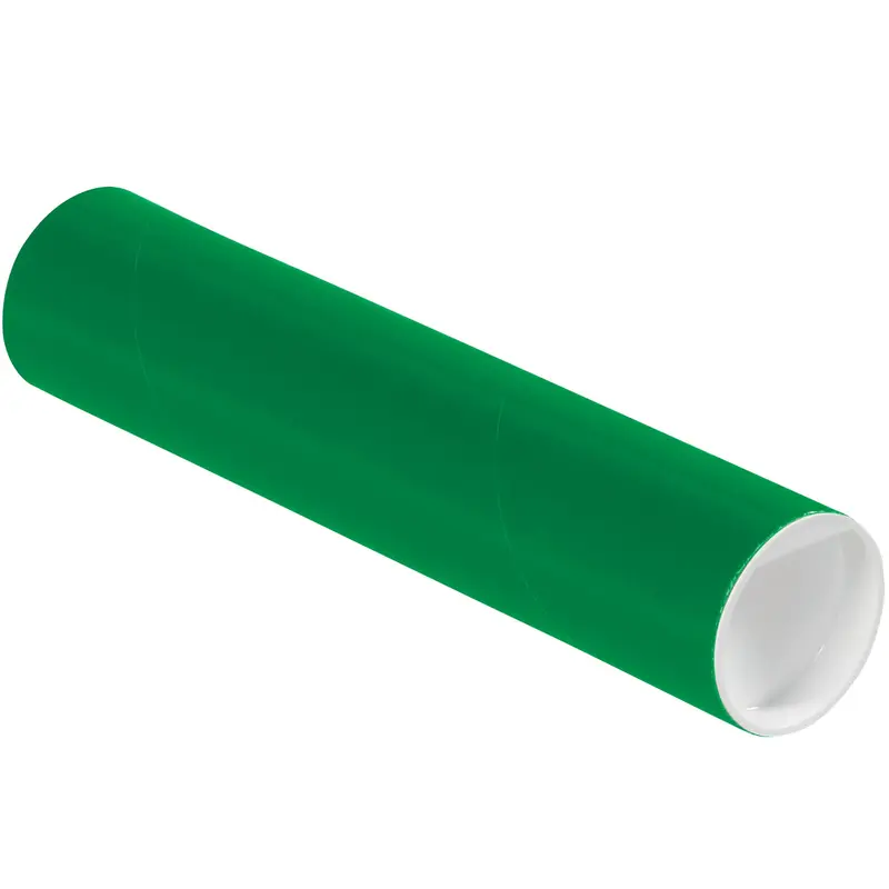 2 x 9" Green Tubes with Caps (P2009G) Case Of 50