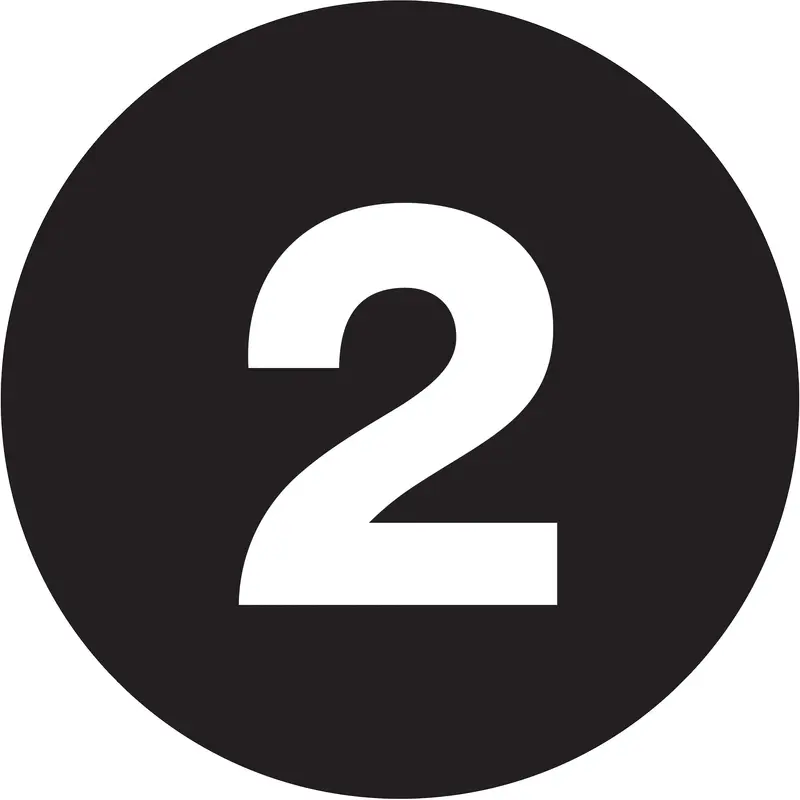 2" Circle - "2" (Black) Number Labels (DL6770) Roll Of 500