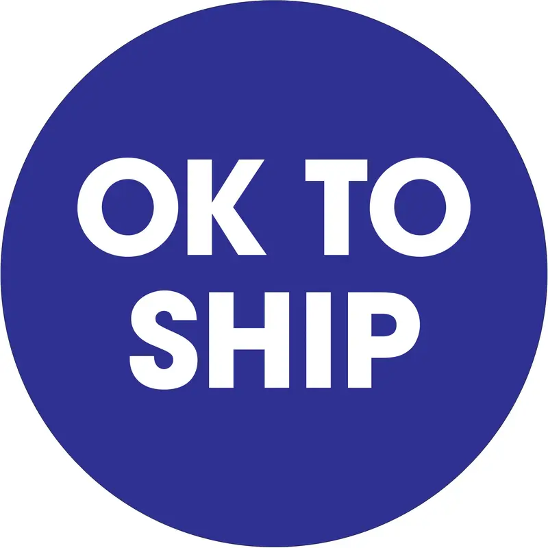 2" Circle - "OK To Ship" Blue Labels (DL1261) Roll Of 500