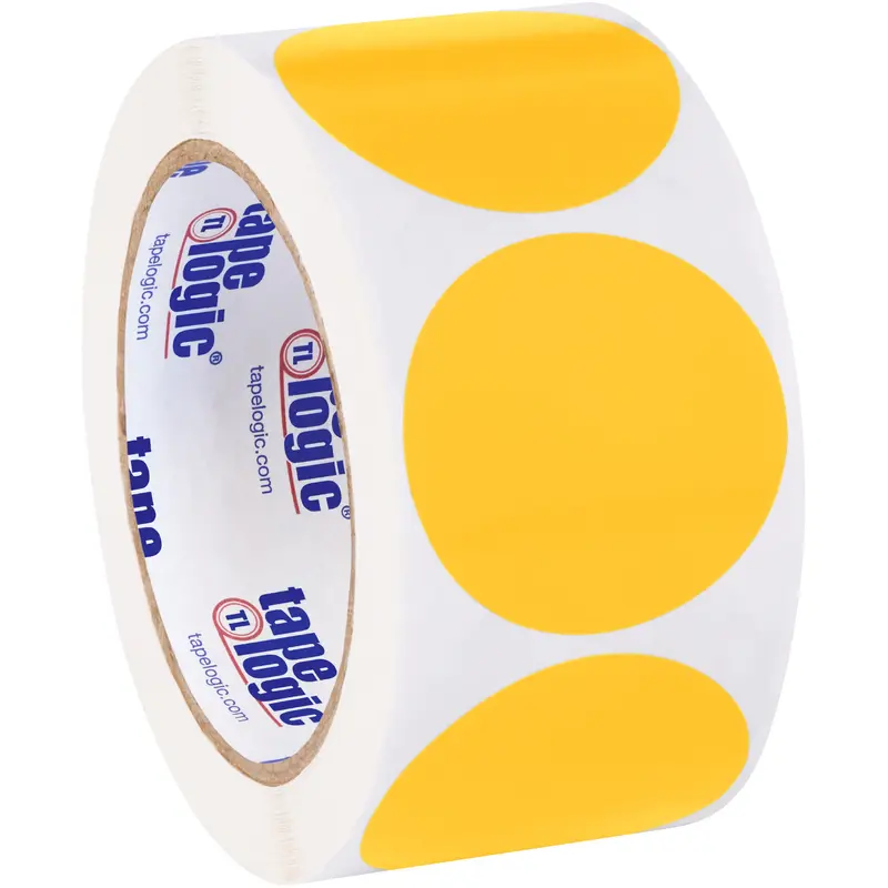 2" Fluorescent Orange Inventory Circle Labels (DL613H) Roll Of 500