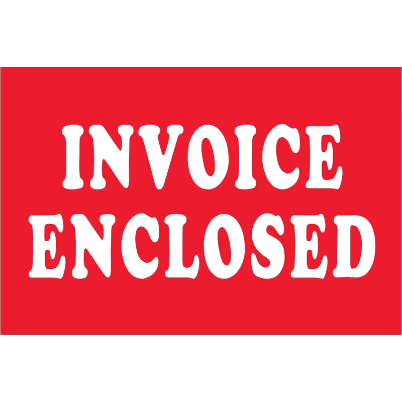 2 x 3" - "Invoice Enclosed" Labels (DL1670) Roll Of 500