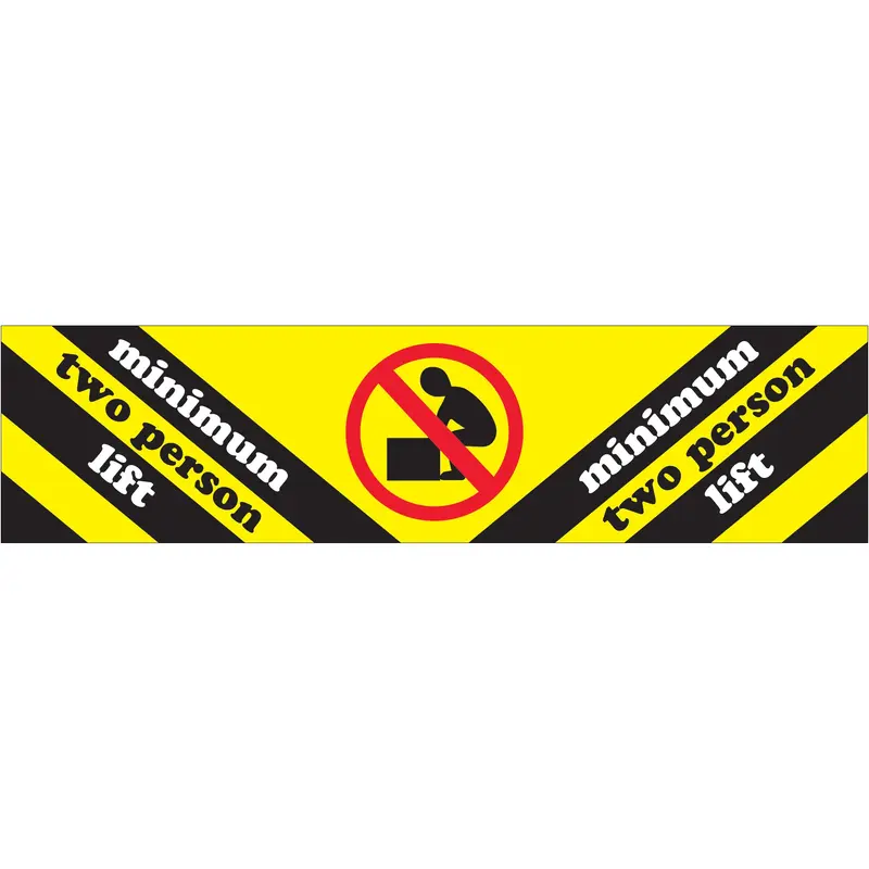 2 x 8" - "Minimum Two Person Lift" Labels (DL1225) Roll Of 500