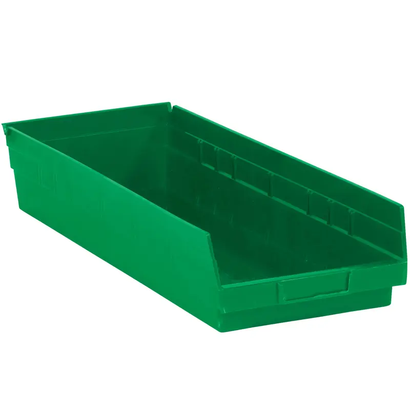 23 5/8 x 8 3/8 x 4" Green Plastic Shelf Bin Boxes (BINPS123G) Case Of 6