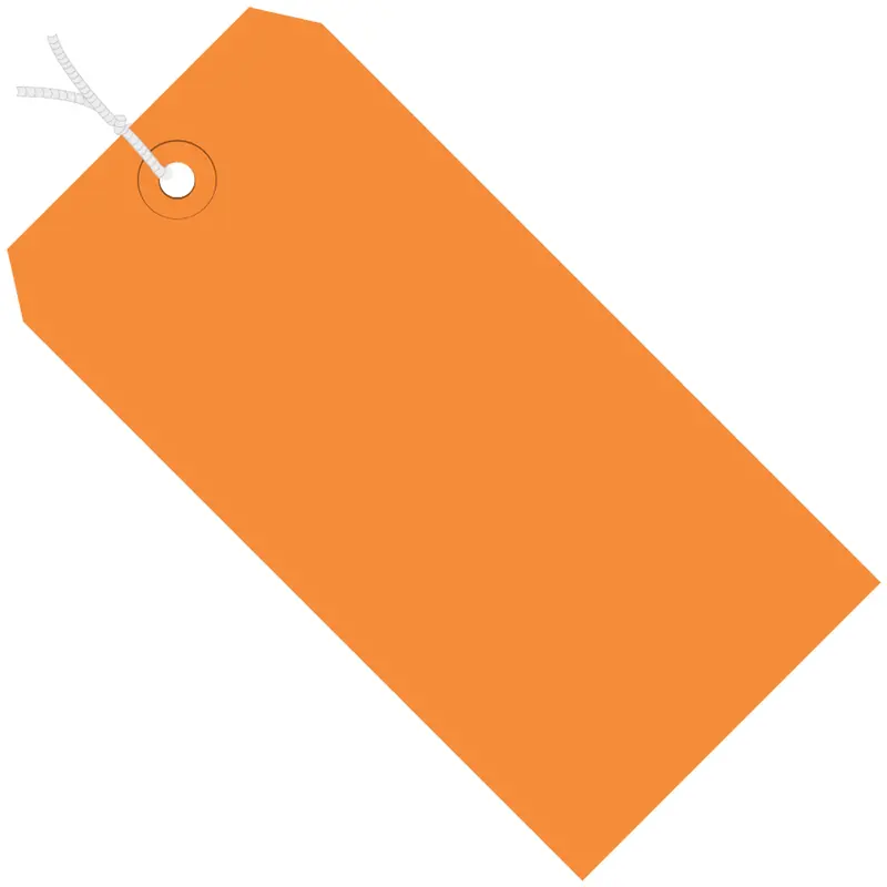 3 1/4 x 1 5/8" Orange 13 Pt. Shipping Tags - Pre-Strung (G11022H) Case Of 1000