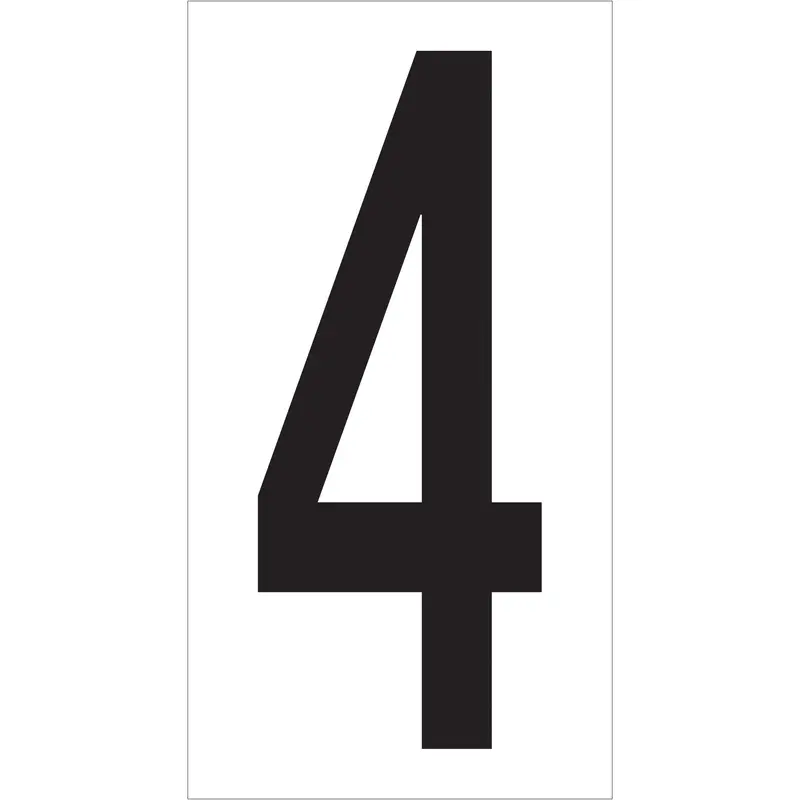 3 1/2" "4" Vinyl Warehouse Number Labels (DL9304) Case Of 50