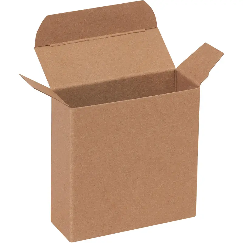 3 1/2 x 1 1/4 x 3 1/2" Kraft Reverse Tuck Folding Cartons (RTS81) Case Of 1000