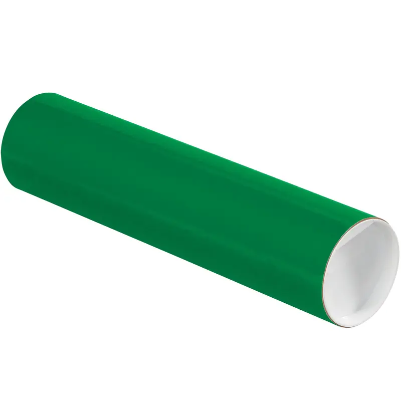 3 x 12" Green Tubes with Caps (P3012G) Case Of 24