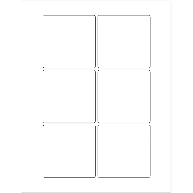 3 x 3" White Rectangle Laser Labels (LL166) Case Of 600