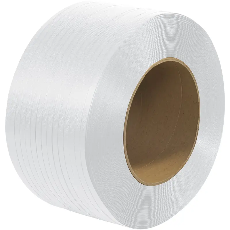 3/8" x 12900' - 9 x 8" Core Machine Grade Polypropylene Strapping - Embossed (PS3818) Coil   Of 1