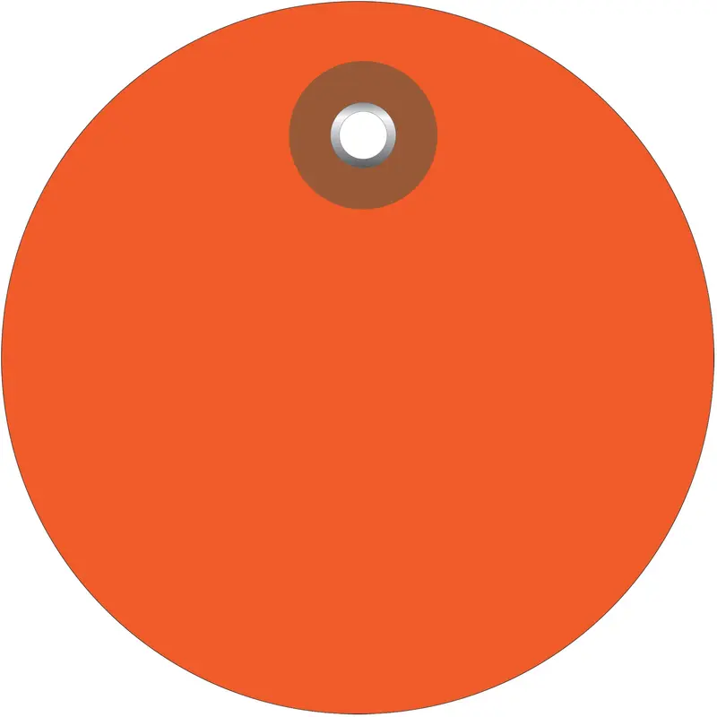 3" Orange Plastic Circle Tags (G26074) Case Of 100
