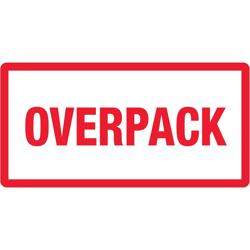 3 x 6" - "Overpack" Labels (DL1374) Roll Of 500