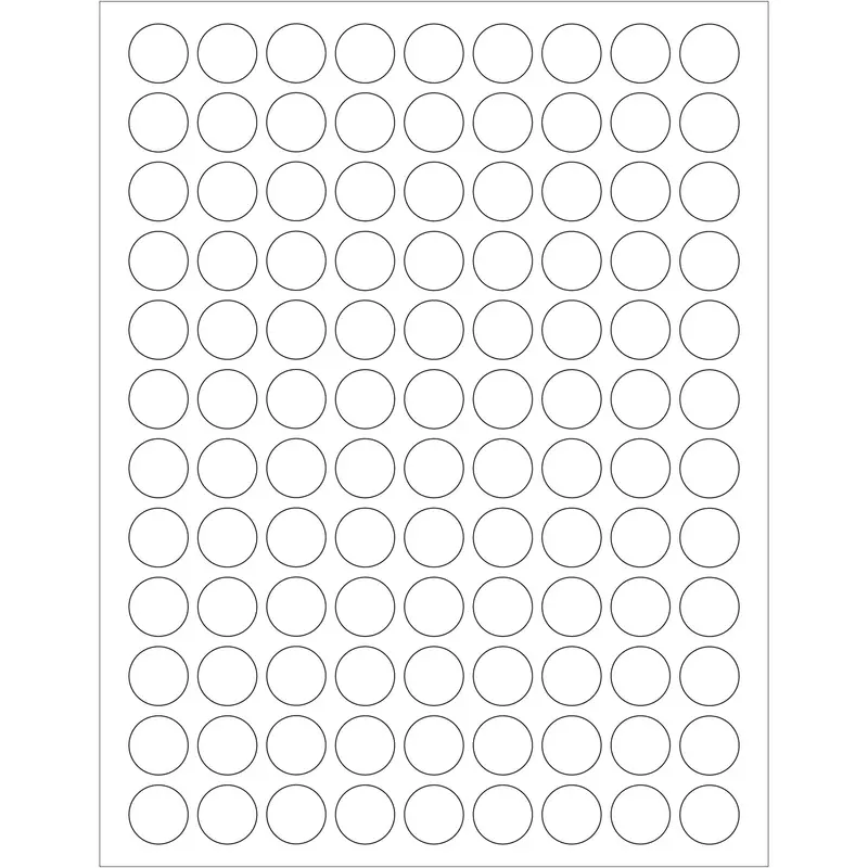 3/4" White Circle Laser Labels (LL141) Case Of 1000
