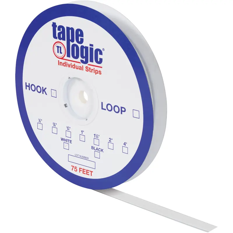 3/4" x 75' White Hook Tape Logic Individual Tape Strips (HLT111) Each