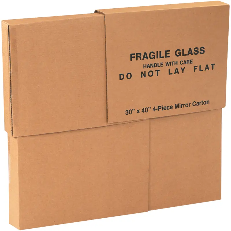 30 x 3 1/2 x 40" 1 Piece of 30 x 40" 4-Piece Mirror Boxes (30404PCMC) Bundle Of 4