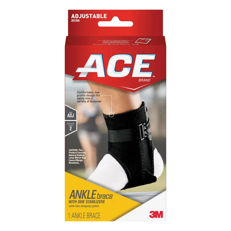 3M Ace Ankle Brace with Side Stabilizers One Size Fits Most Lace-Up Foot (556921_EA) 1/EA