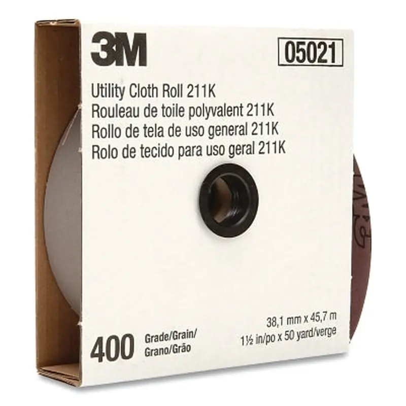 3M 211K Utility Cloth Rolls, 1 in, 50 yd, 400 Grit (405-051144-05001) Each