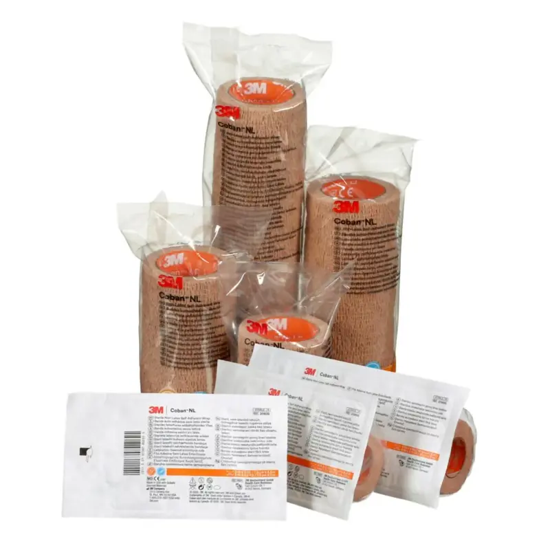 3M Coban Cohesive Bandage 1 Inch X 5 Yard Self-Adherent Closure Tan NonSterile Standard Compression (1211280_CS) 72/CS