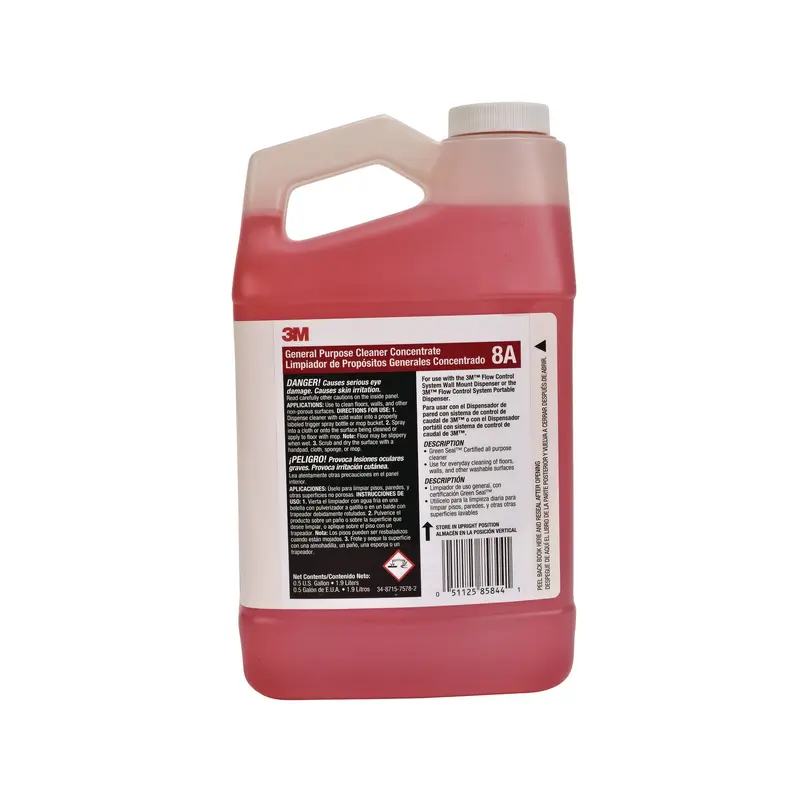 3M General Purpose Cleaner Concentrate, Clean Scent, 0.5 gal Bottle, 4/Carton (MMM8A) Case of 4