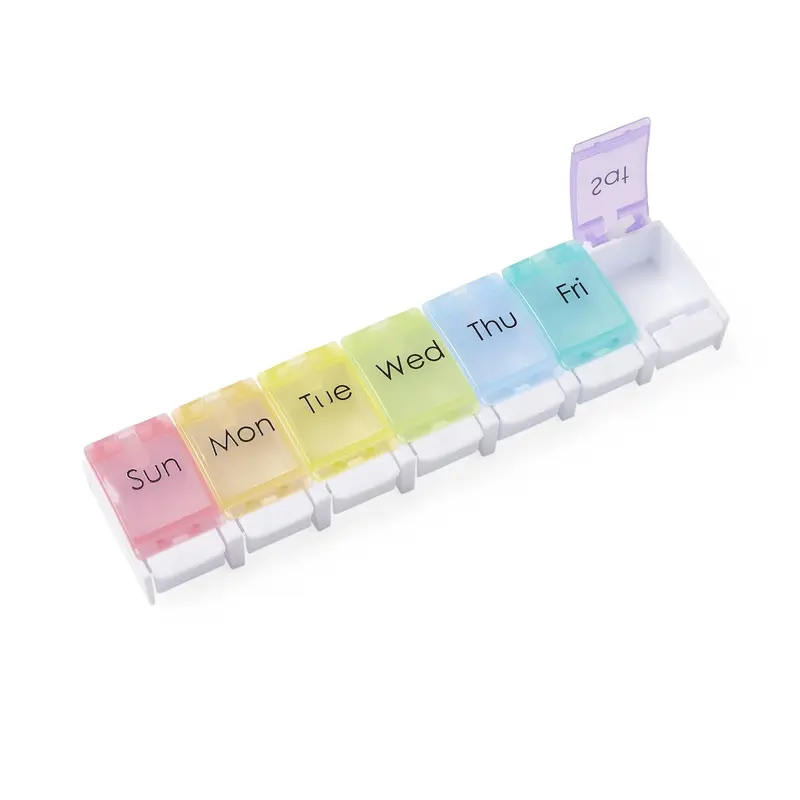 7-Day Pill Organizer with Easy Push Buttons, Multicolor, 1X/Day, 6/CS (NON36680) Case of 6