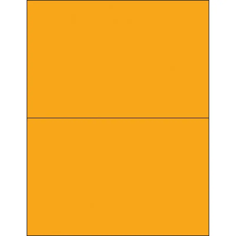 8 1/2 x 5 1/2" Fluorescent Orange Rectangle Laser Labels (LL184OR) Case Of 200